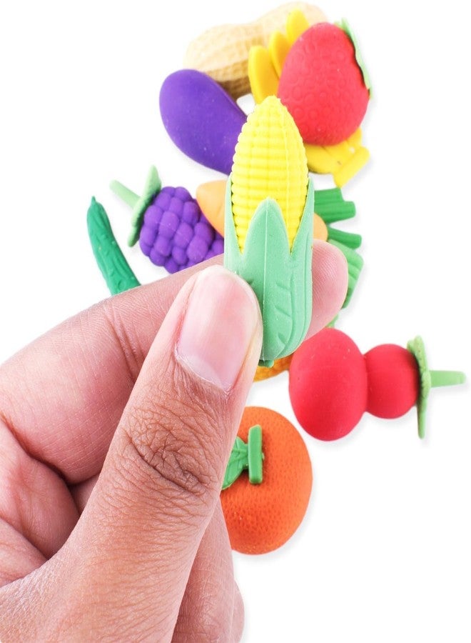 Brille Bee Colorful Mini Fruits & Vegetables Tiny Foods Vegetable Fruit Eraser (16) - Image 2